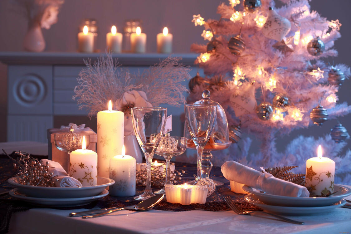 Фото бесплатно свечи, новогодняя атмосфера, праздник