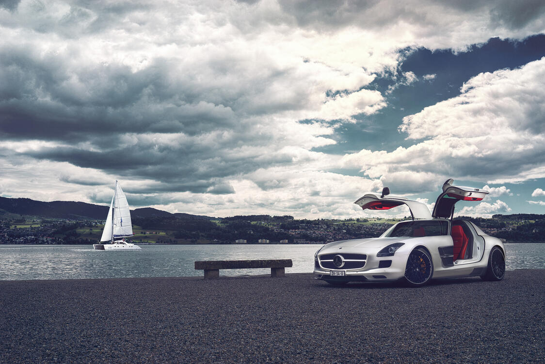 Фото бесплатно белая машина, Mercedes AMG GTR, машины