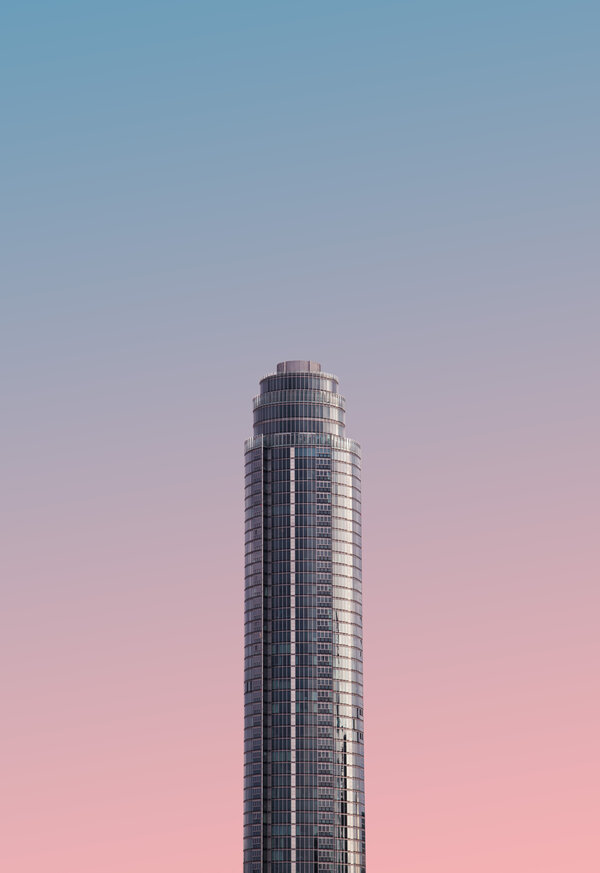 архитектура, небоскреб, высокий, здание