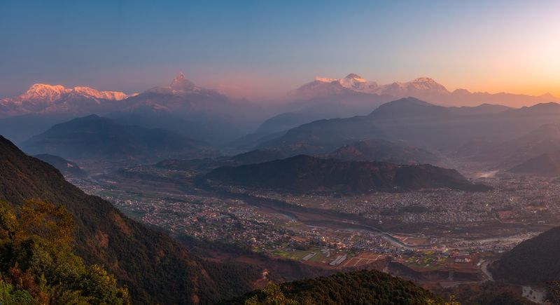 Sunrise view from Sarankot, Pokhara, Nepal