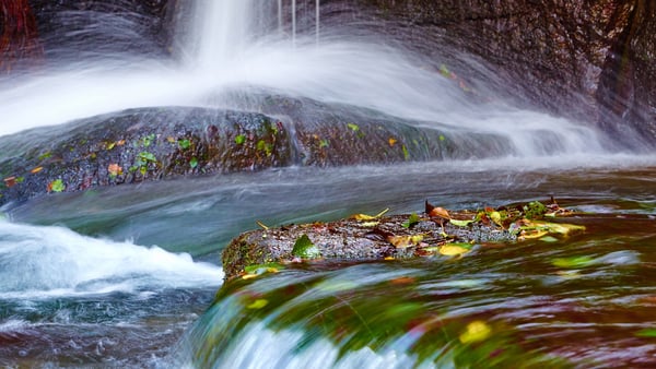 водопад, природа, камень, ручей, река, осень