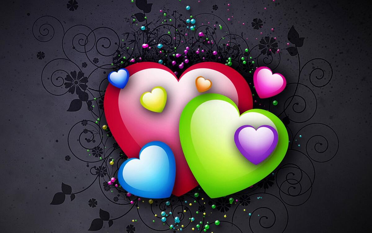 Картинка с сердечками нарисованными компьютерной графикой